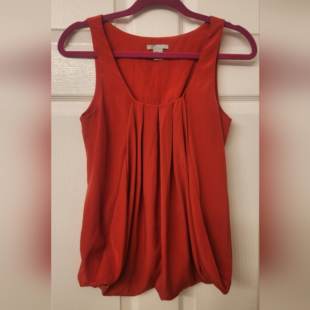 Vibrant Red Sleeveless Blouse